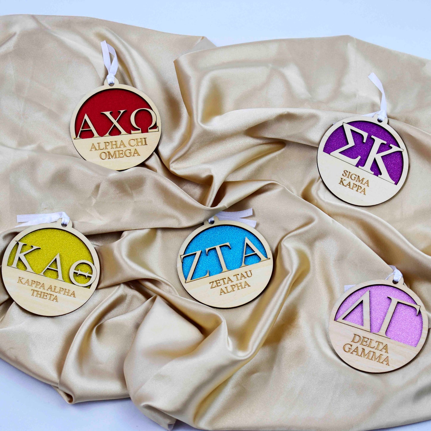 Kappa Alpha Theta - Laser Carved Ornament - 3" Round