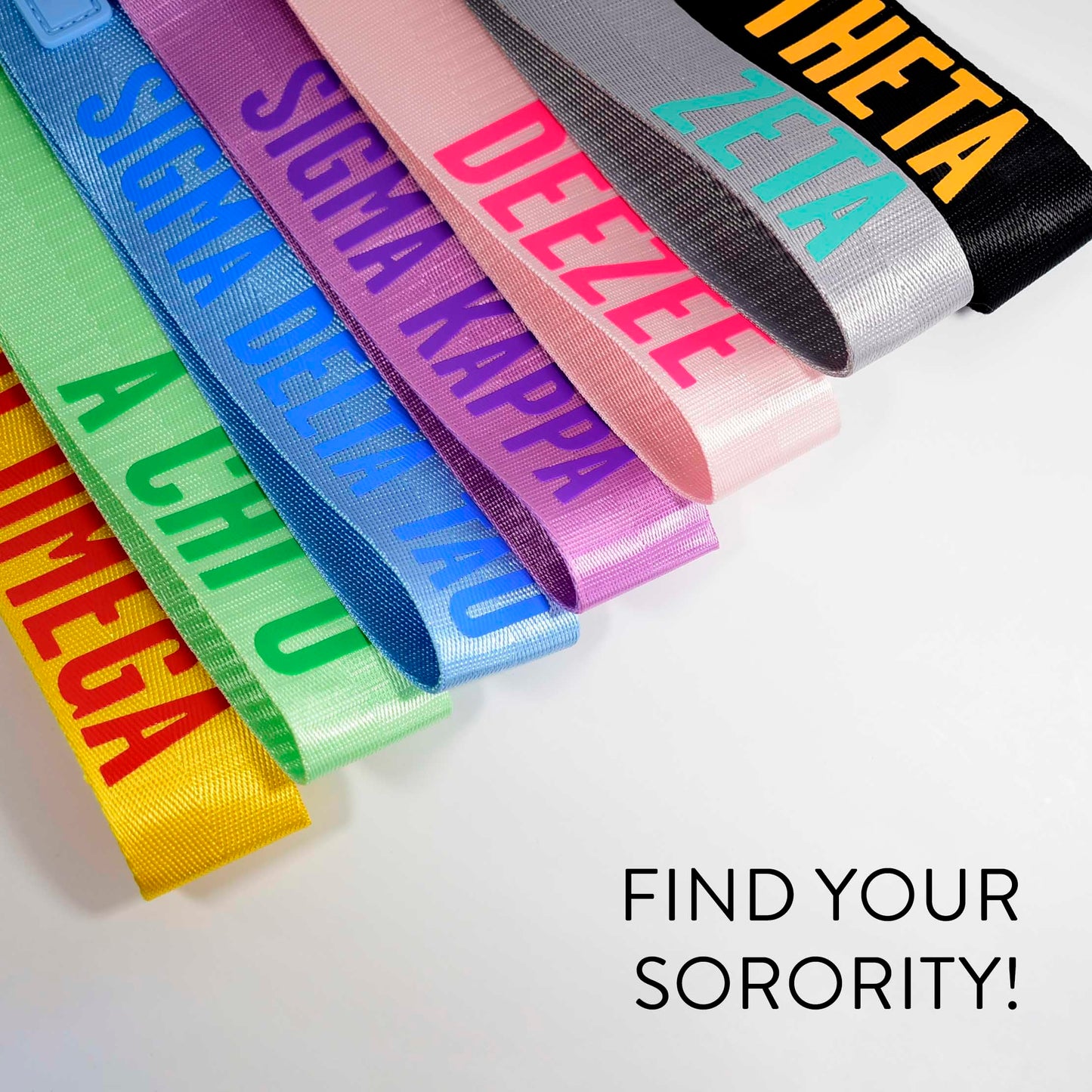 Alpha Chi Omega Keychain- Hands-Free Wristlet Lanyard Style
