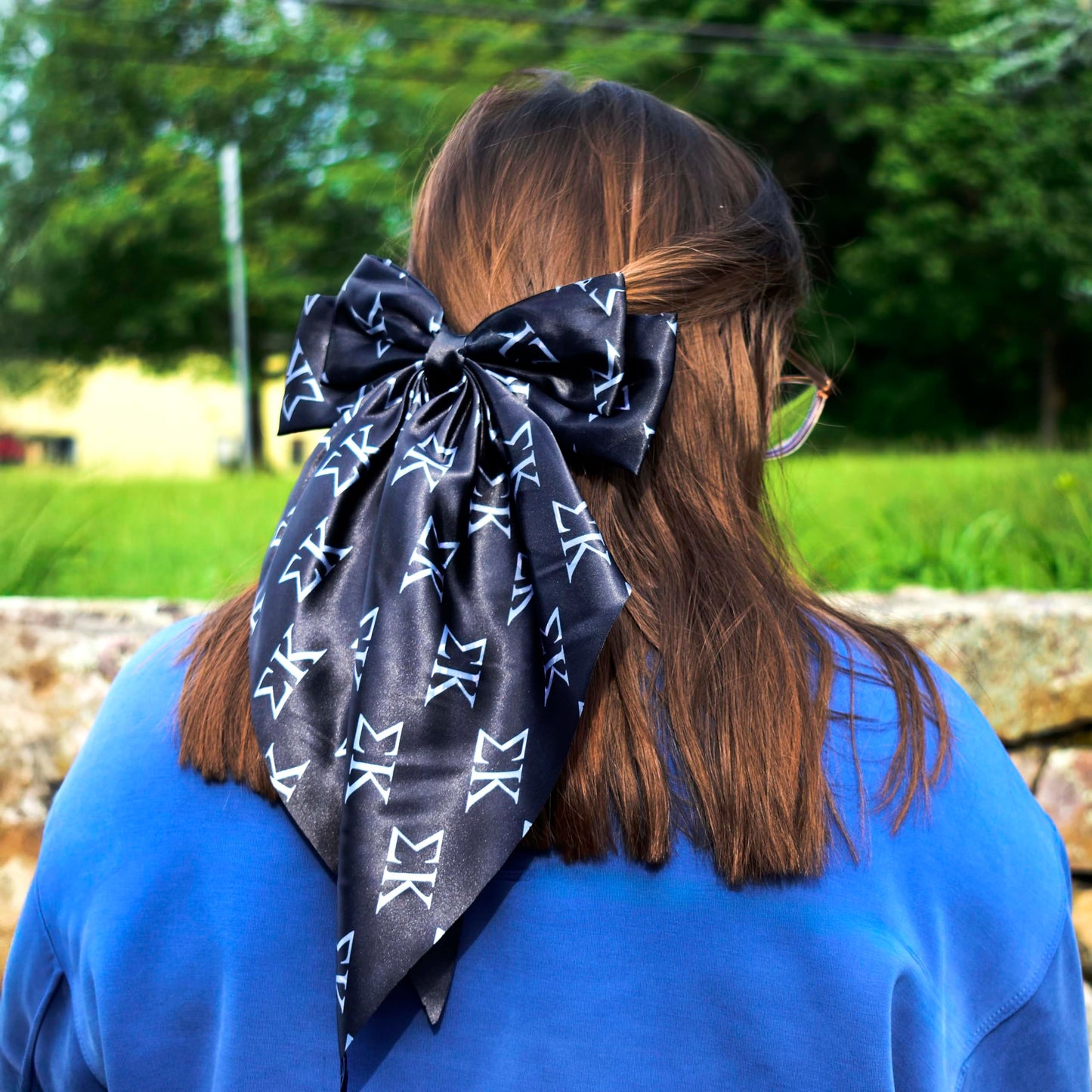 Alpha Chi Omega Greek Letters Hair Bow