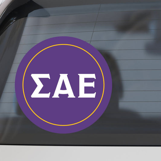 Sigma Alpha Epsilon Fraternity Car Decal Sticker- Full Color Circle Logo