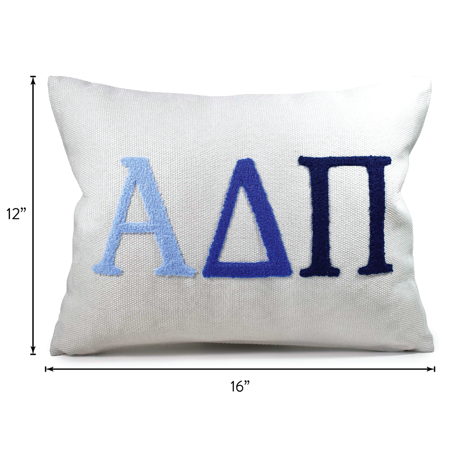 Alpha Delta Pi Pillow – Embroidered Plush Greek Letters Design