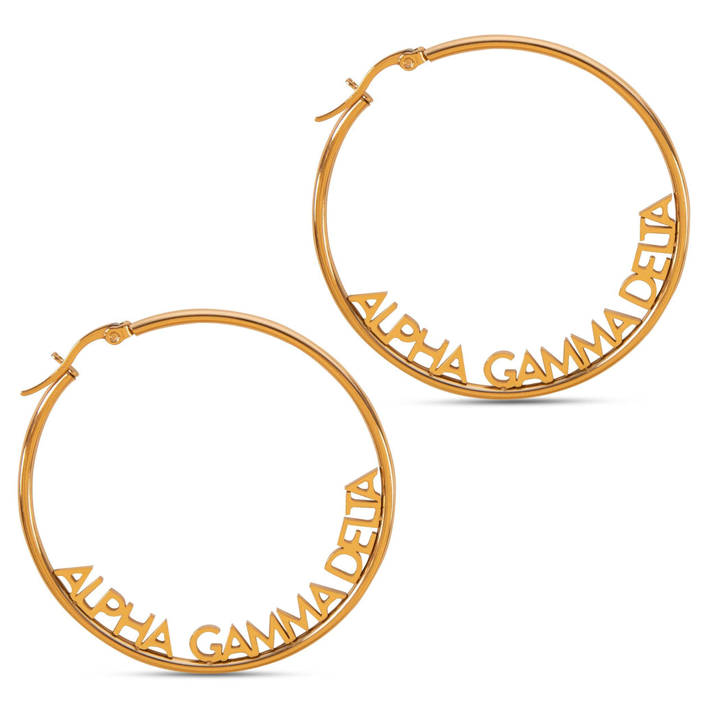 Alpha Gamma Delta Earrings - Hoop Design
