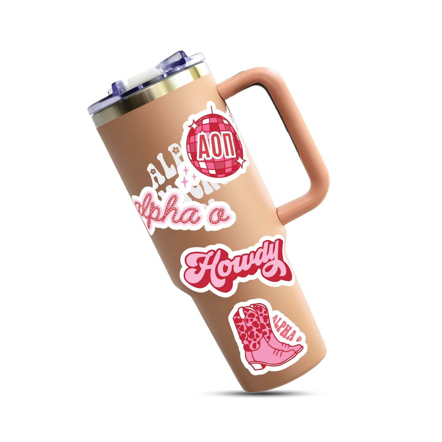 Alpha Omicron Pi Sticker Sheet - Western Disco Design