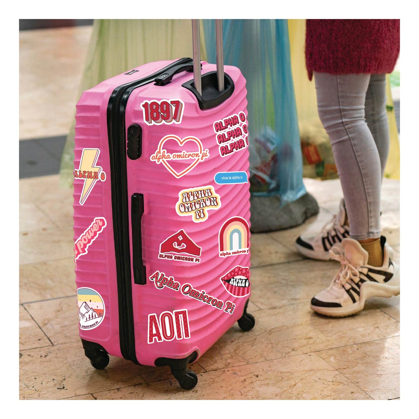 Alpha Omicron Pi Girl Power Sticker Sheet