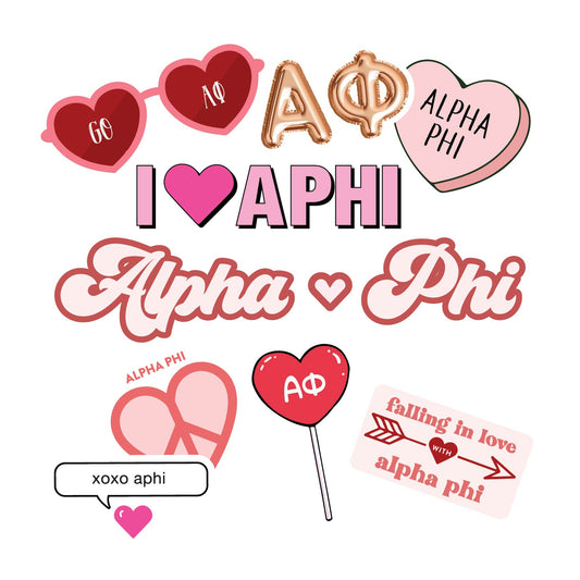 Alpha Phi- Sticker Sheet- Love Theme
