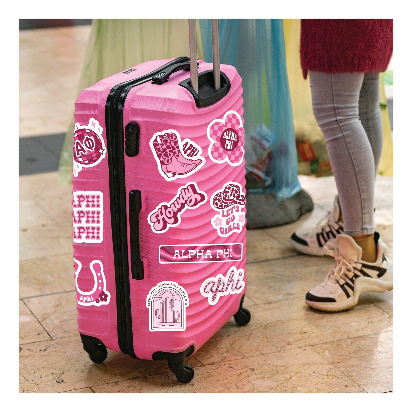 Alpha Phi Sticker Sheet - Western Disco Design