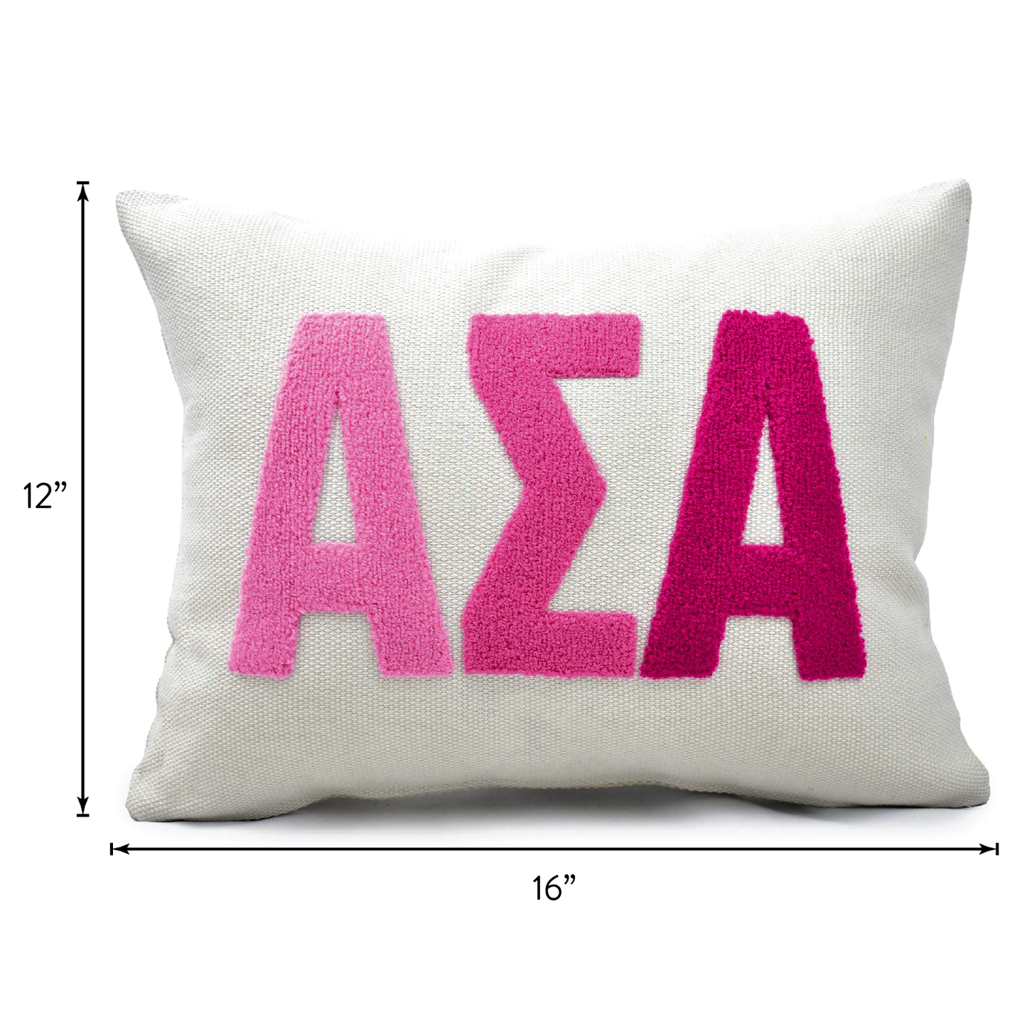 Alpha Sigma Alpha Pillow – Embroidered Plush Greek Letters Design