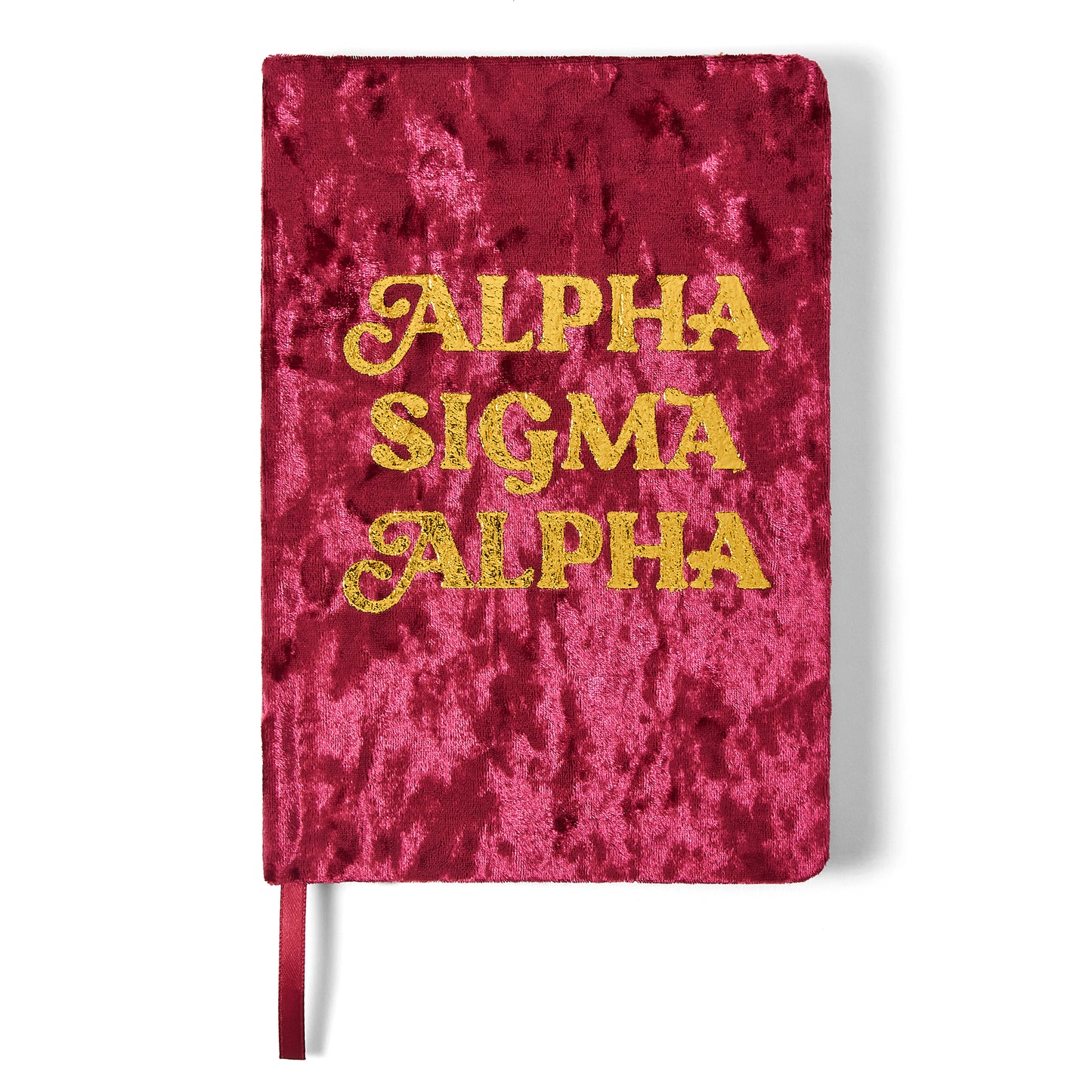 Alpha Sigma Alpha Velvet Notebook with Gold Foil Imprint