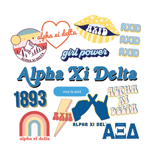Alpha Xi Delta Girl Power Sticker Sheet