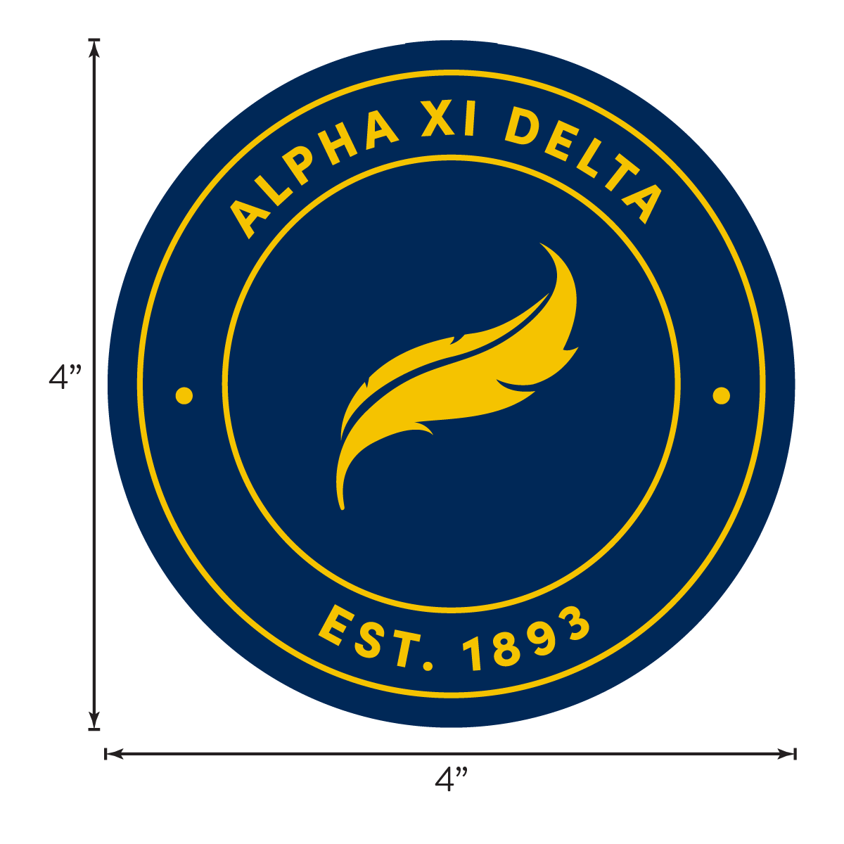 Alpha Xi Delta Sorority Car Decal Sticker- Full Color Circle Logo