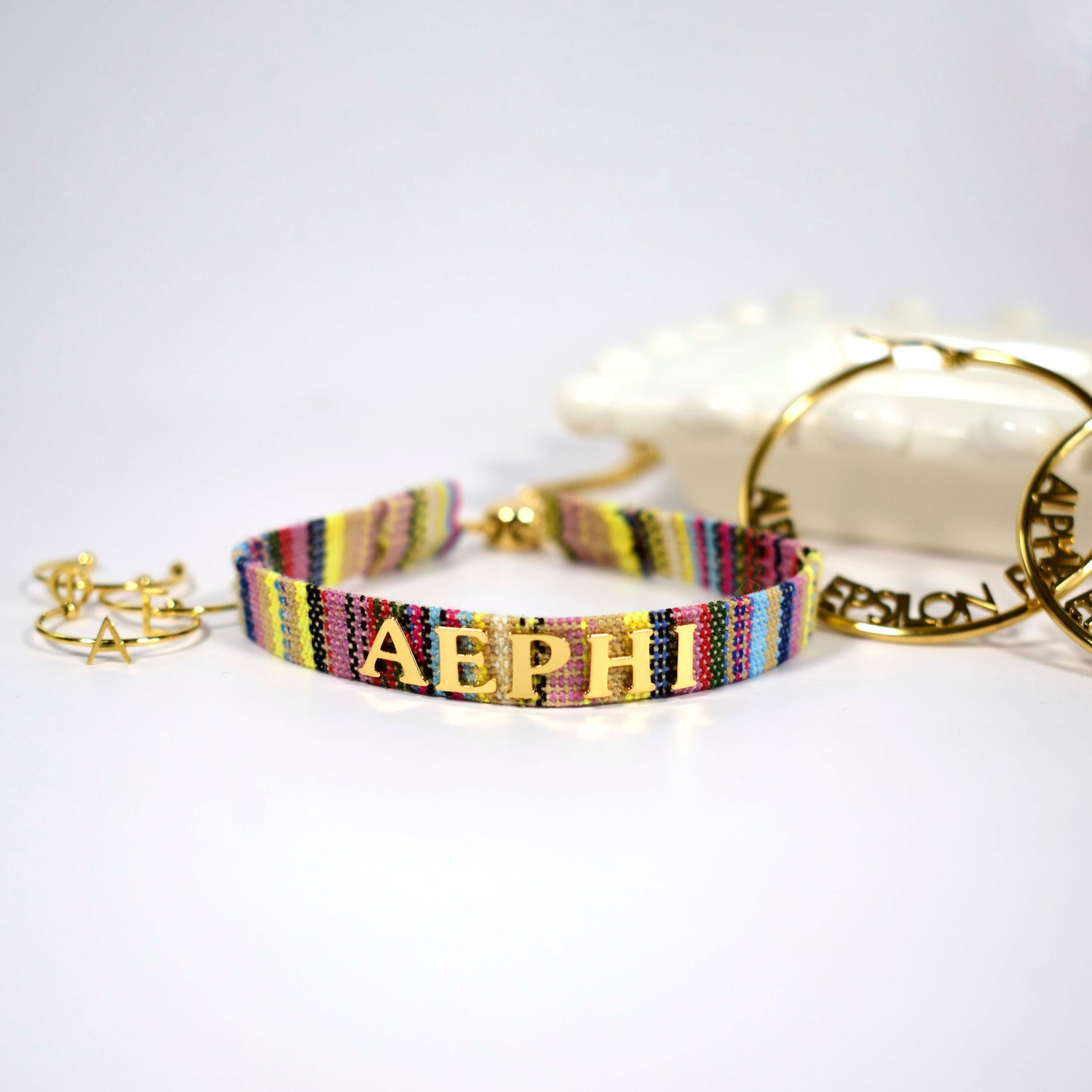 Alpha Epsilon Phi Woven Bracelet, Multi-Color Design