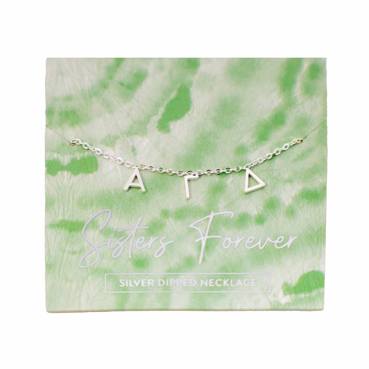 Alpha Gamma Delta Silver Greek Letters Necklace
