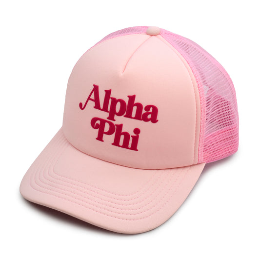 Alpha Phi Baseball Cap, Mesh Trucker-Style Hat