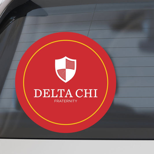 Delta Chi Fraternity Car Decal Sticker- Full Color Circle Logo
