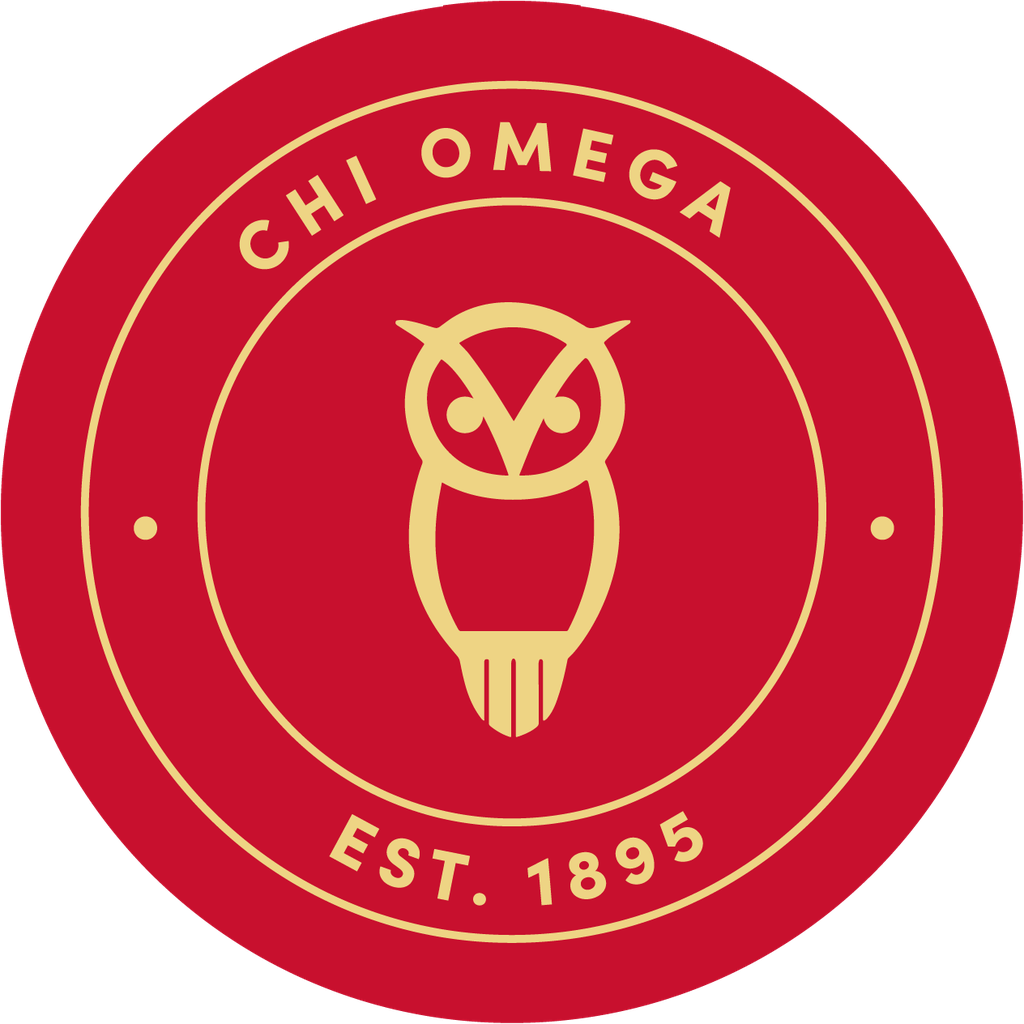 Chi Omega Sorority Car Decal Sticker- Full Color Circle Logo