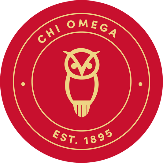 Chi Omega Sorority Car Decal Sticker- Full Color Circle Logo