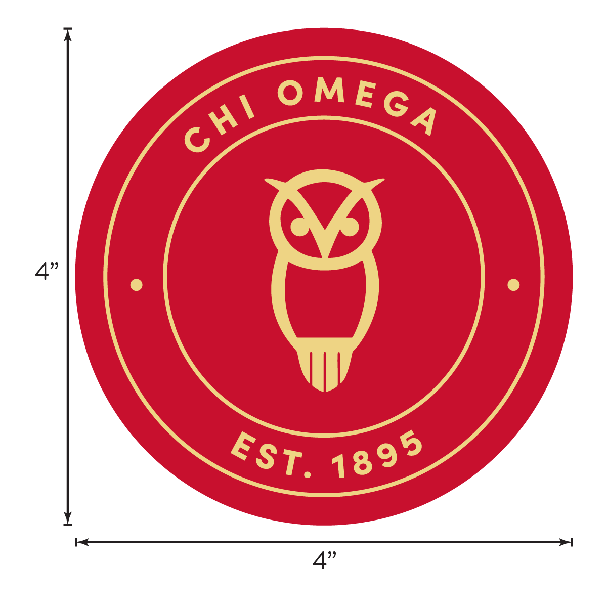 Chi Omega Sorority Car Decal Sticker- Full Color Circle Logo