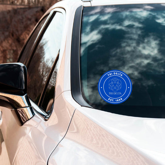Delta Delta Delta Sorority Car Decal Sticker- Full Color Circle Logo