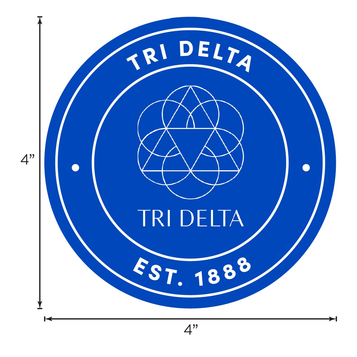 Delta Delta Delta Sorority Car Decal Sticker- Full Color Circle Logo