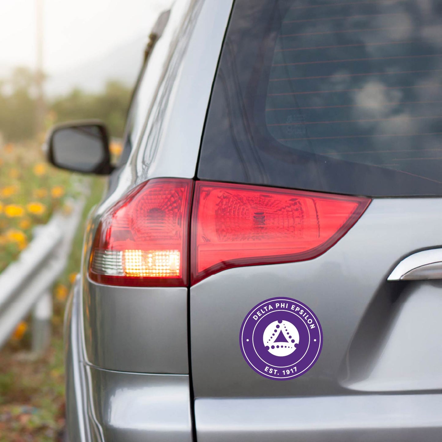 Delta Phi Epsilon Sorority Car Decal Sticker- Full Color Circle Logo