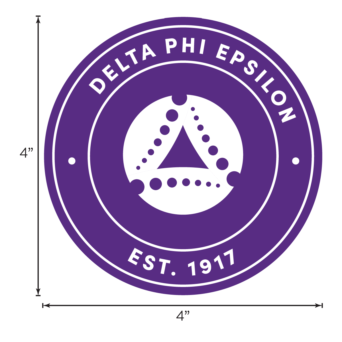Delta Phi Epsilon Sorority Car Decal Sticker- Full Color Circle Logo