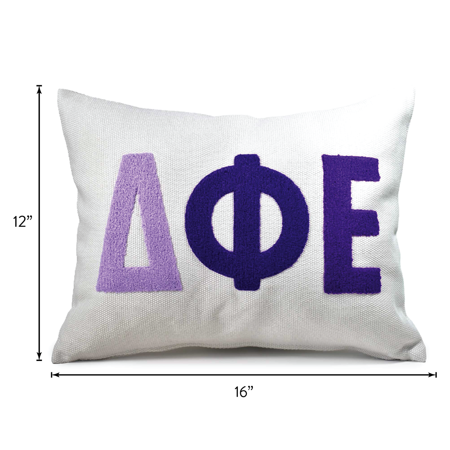 Delta Phi Epsilon Pillow – Embroidered Plush Greek Letters Design