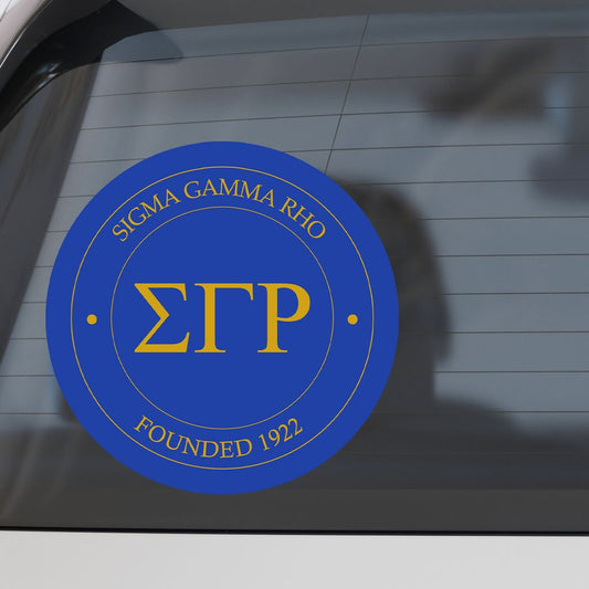 Sigma Gamma Rho Sorority Car Decal Sticker- Full Color Circle Logo