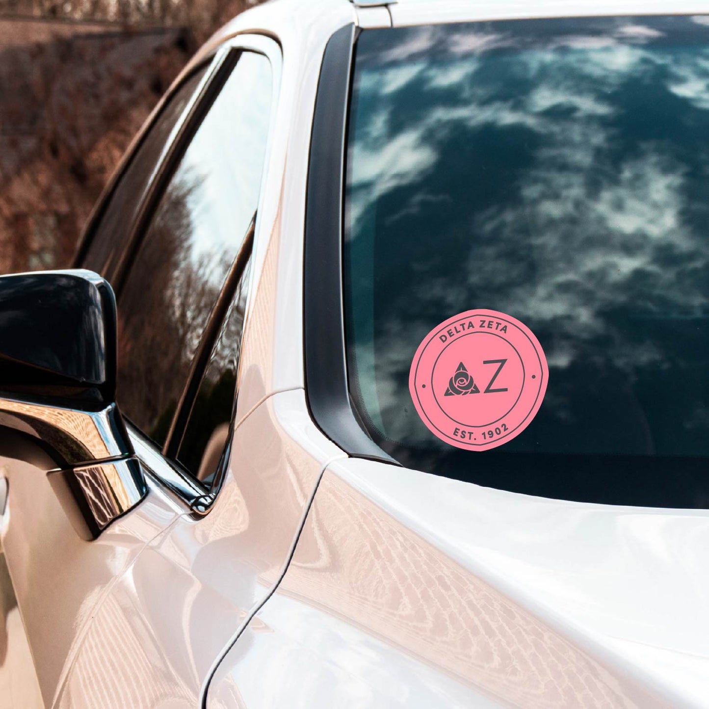 Delta Zeta Sorority Car Decal Sticker- Full Color Circle Logo