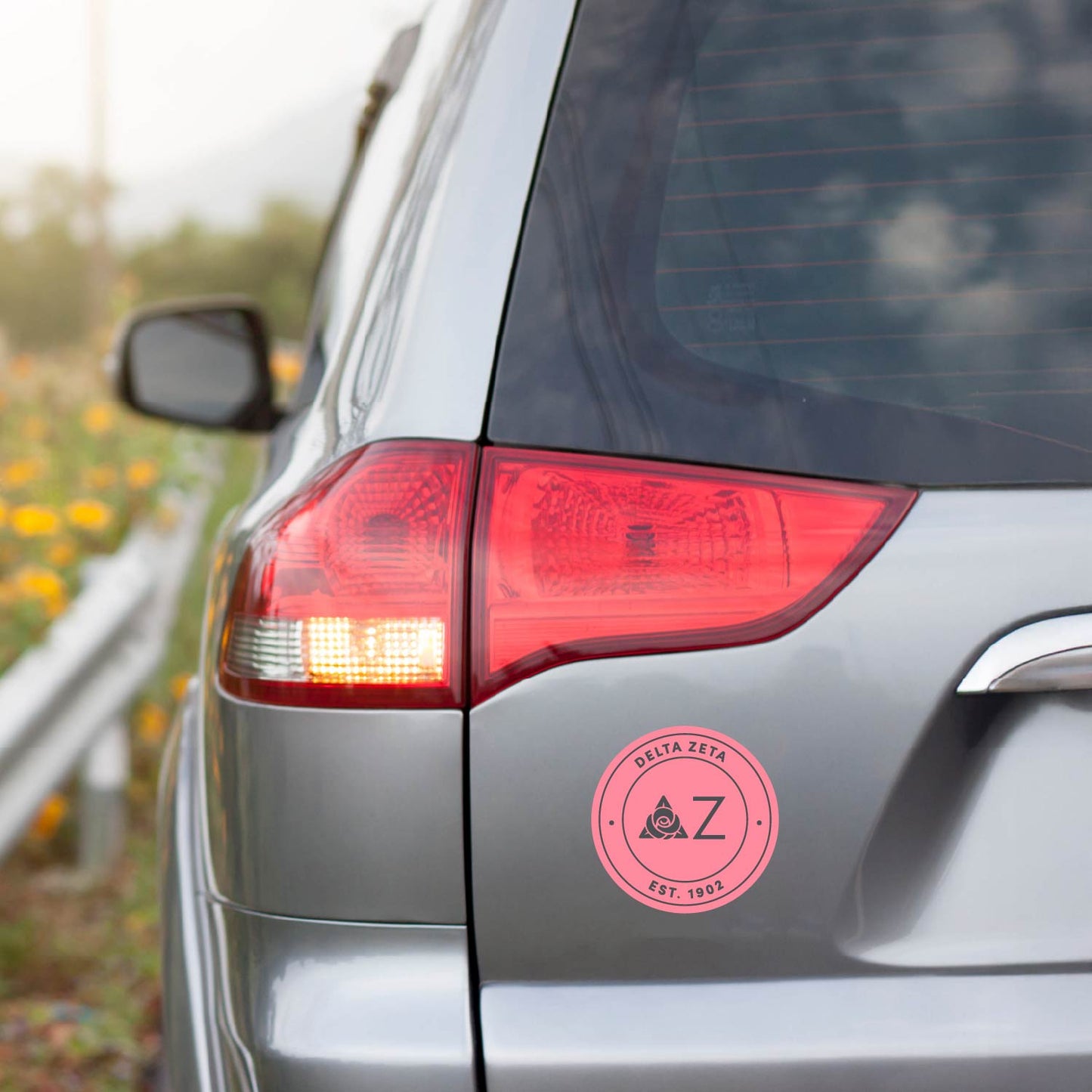 Delta Zeta Sorority Car Decal Sticker- Full Color Circle Logo