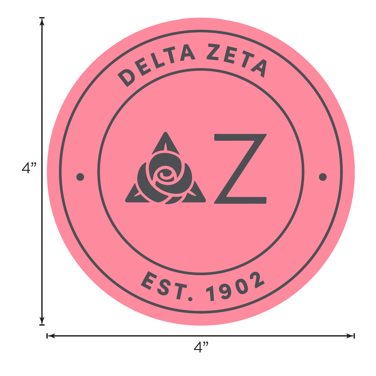 Delta Zeta Sorority Car Decal Sticker- Full Color Circle Logo