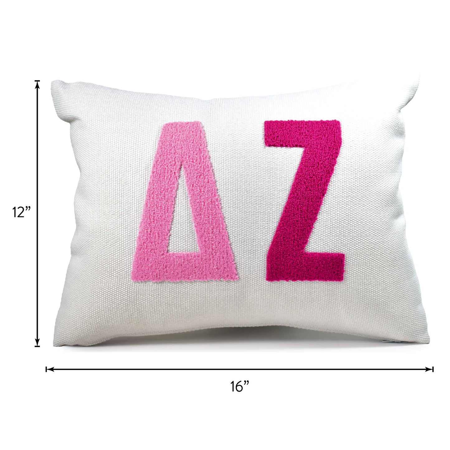 Delta Zeta Pillow – Embroidered Plush Greek Letters Design