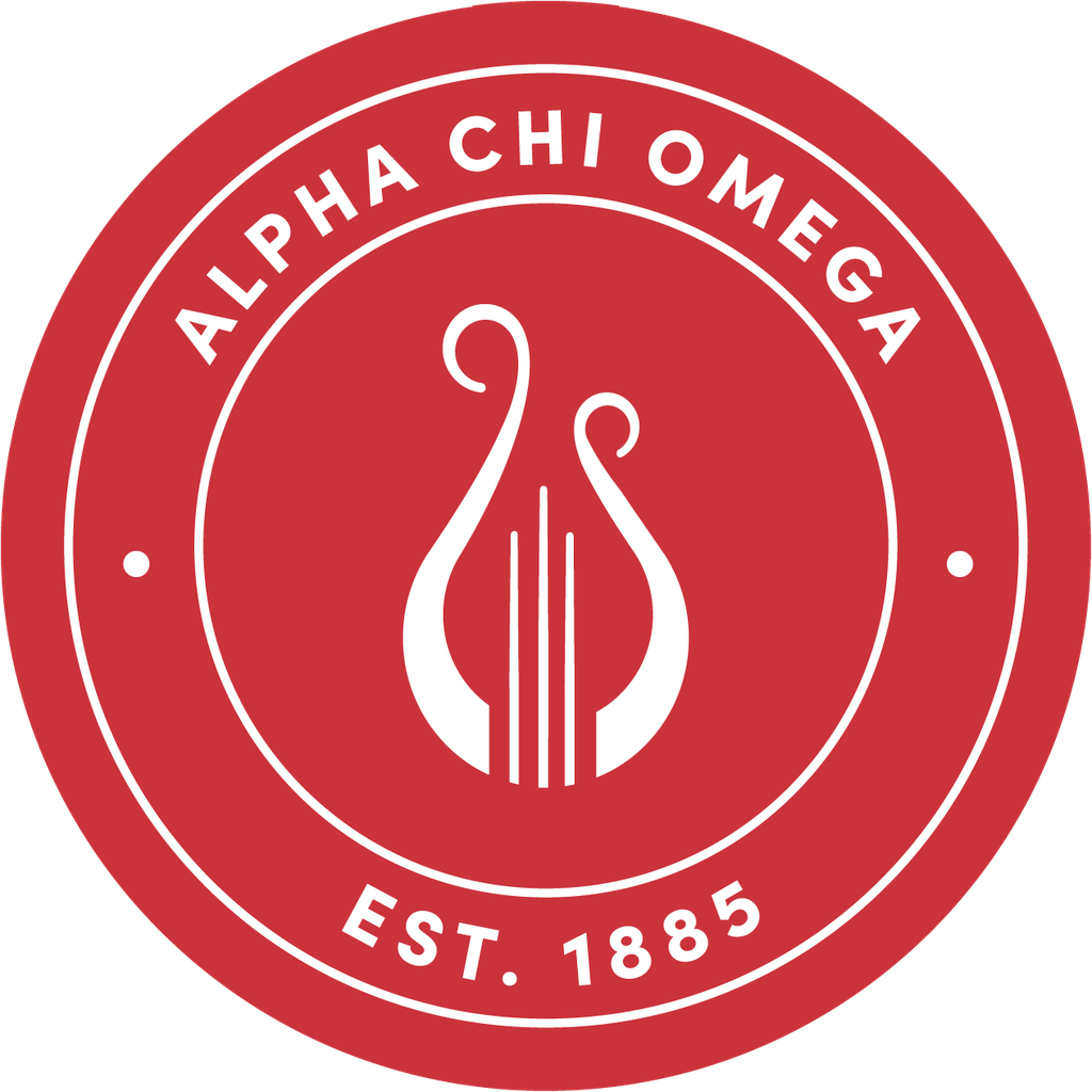 Alpha Chi Omega Sorority Car Decal Sticker- Full Color Circle Logo