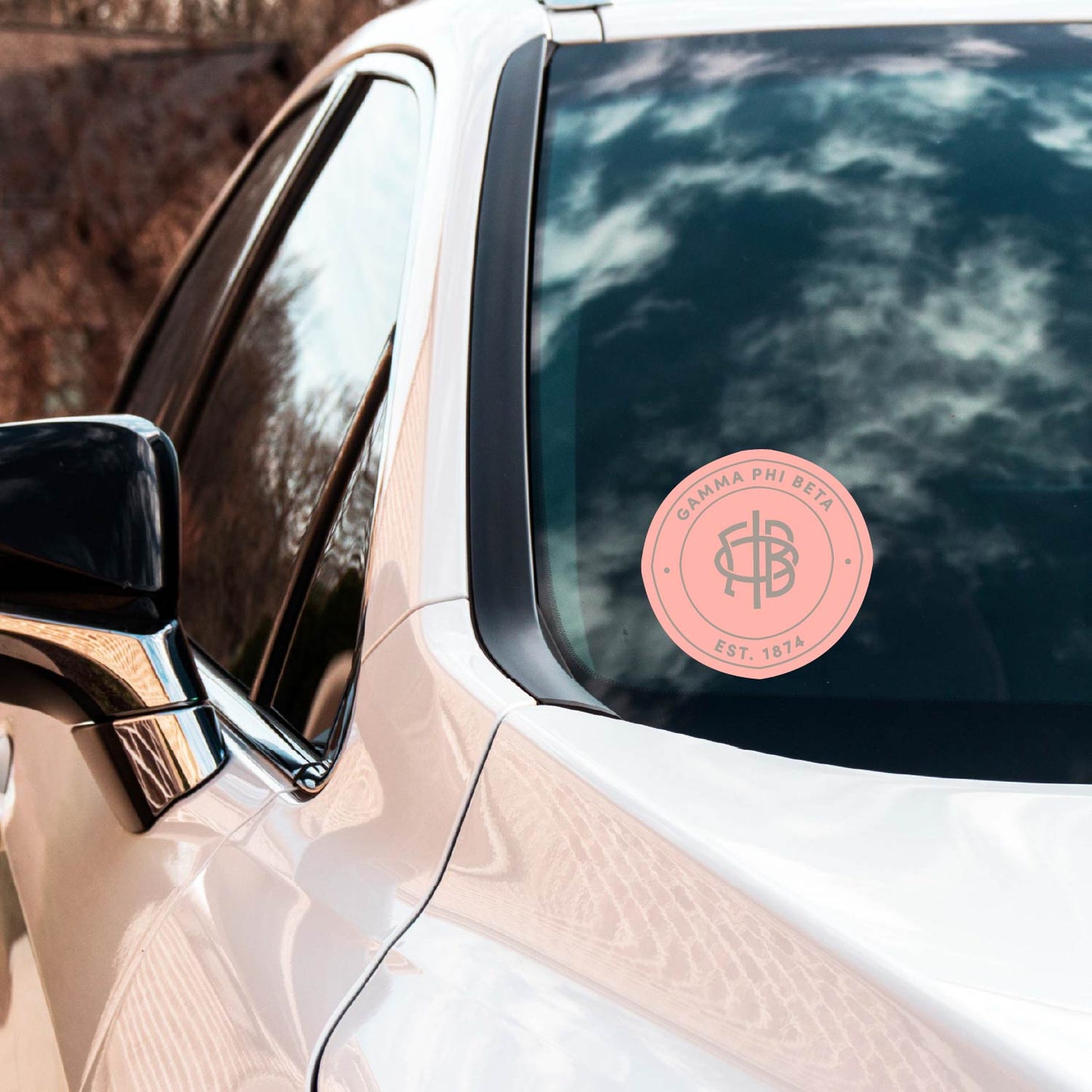 Gamma Phi Beta Sorority Car Decal Sticker- Full Color Circle Logo