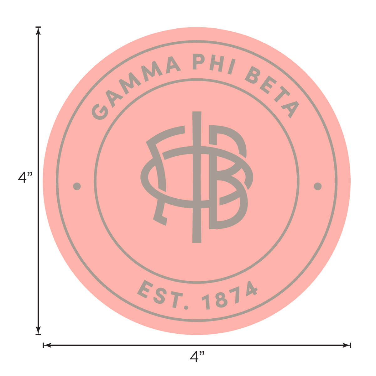 Gamma Phi Beta Sorority Car Decal Sticker- Full Color Circle Logo