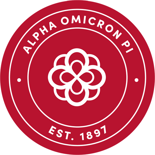 Alpha Omicron Pi Sorority Car Decal Sticker- Full Color Circle Logo