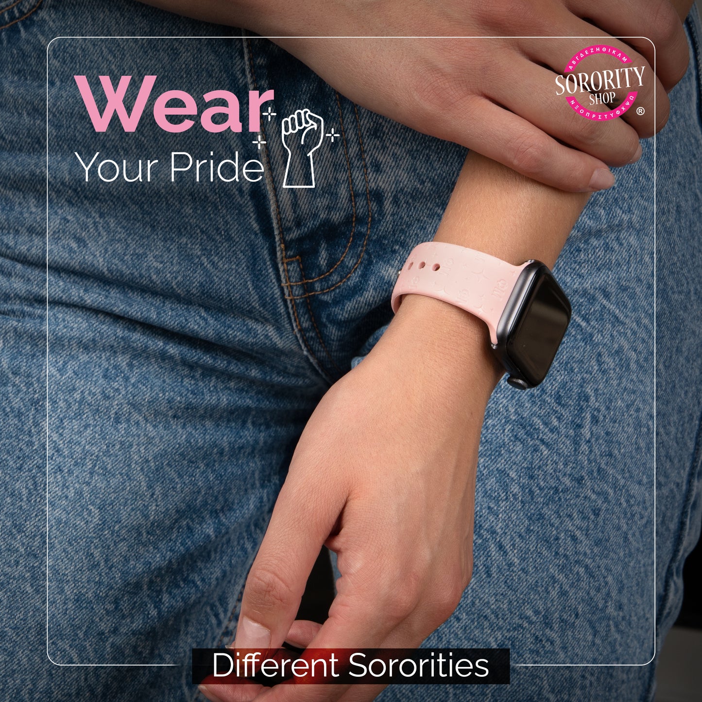 Alpha Sigma Tau Smart Watch Band, Compatible with Apple Watch