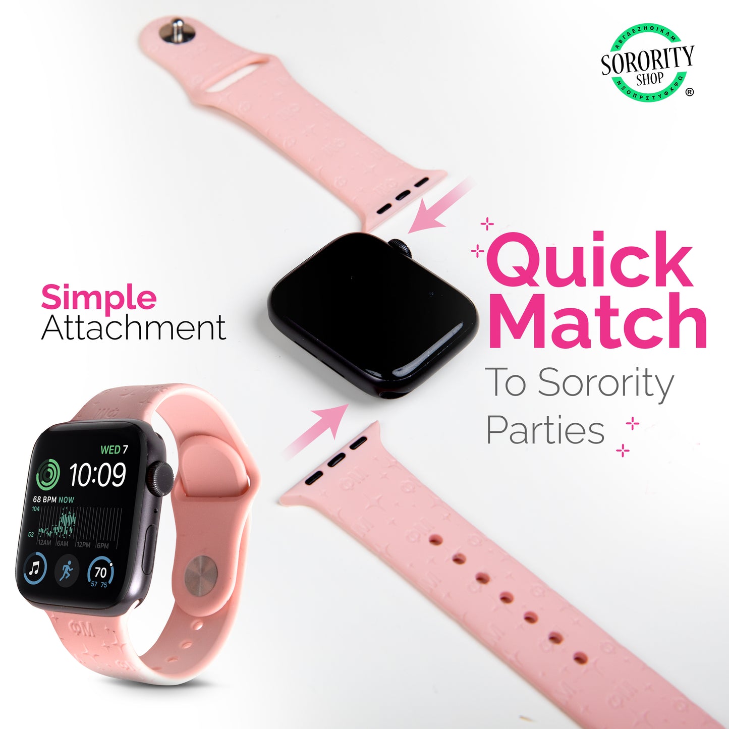 Zeta Tau Alpha Smart Watch Band, Compatible with Apple Watch