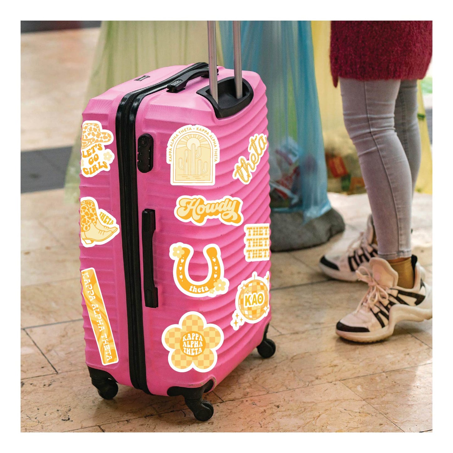 Kappa Alpha Theta Sticker Sheet - Western Disco Design