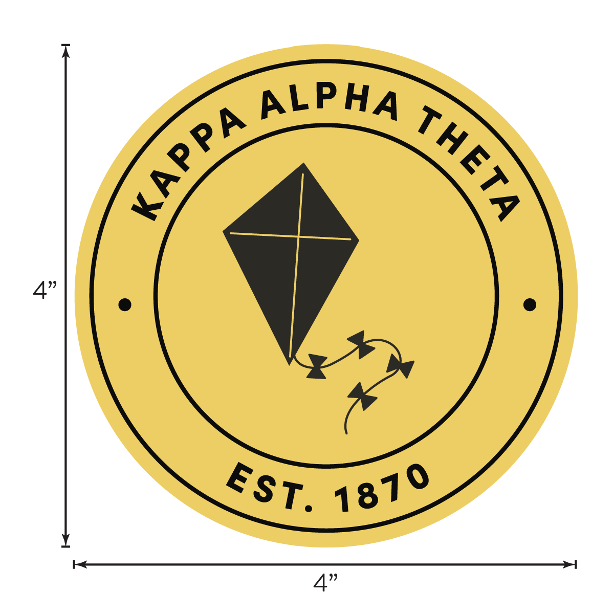 Kappa Alpha Theta Sorority Car Decal Sticker- Full Color Circle Logo
