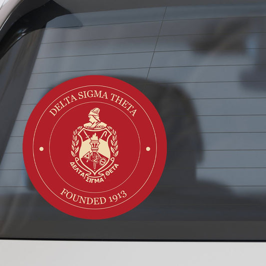 Delta Sigma Theta Sorority Car Decal Sticker- Full Color Circle Logo