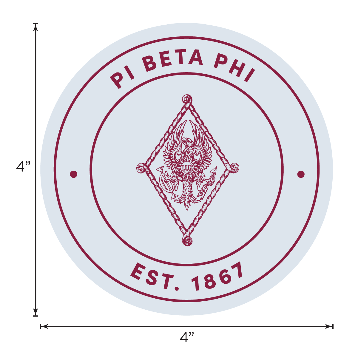 Pi Beta Phi Sorority Car Decal Sticker- Full Color Circle Logo
