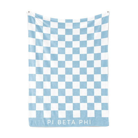 Pi Beta Phi Blanket - Thick Checkered Sherpa Blanket
