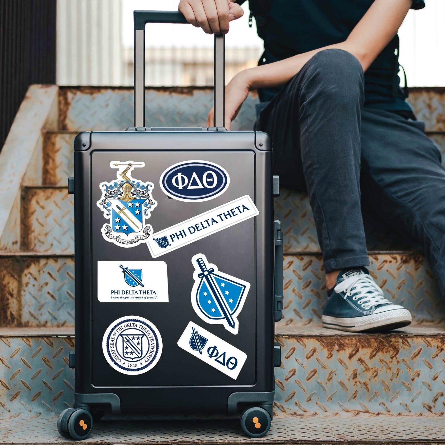 Phi Delta Theta Fraternity Sticker Sheet- Brand Focus