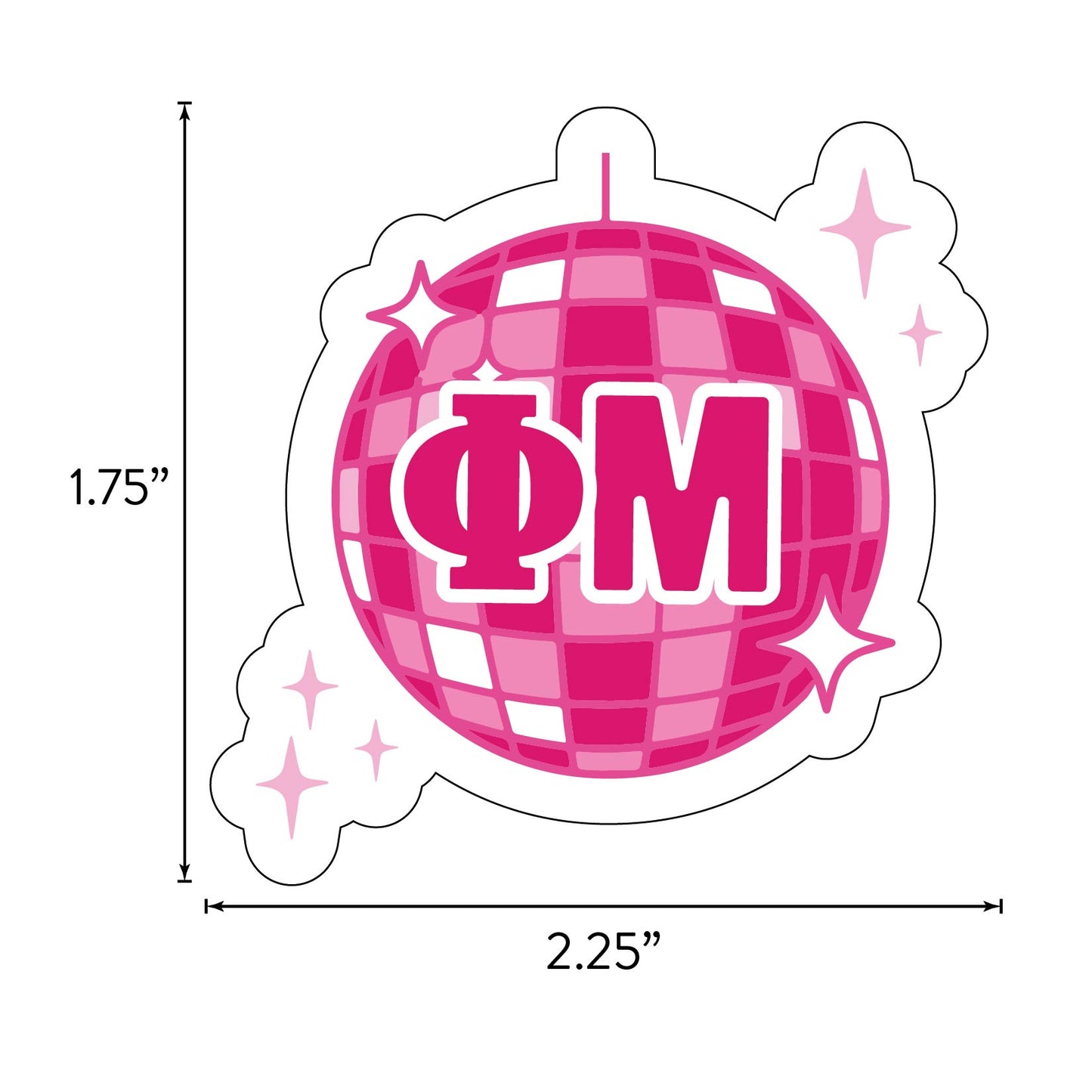 Phi Mu Sticker Sheet - Western Disco Design