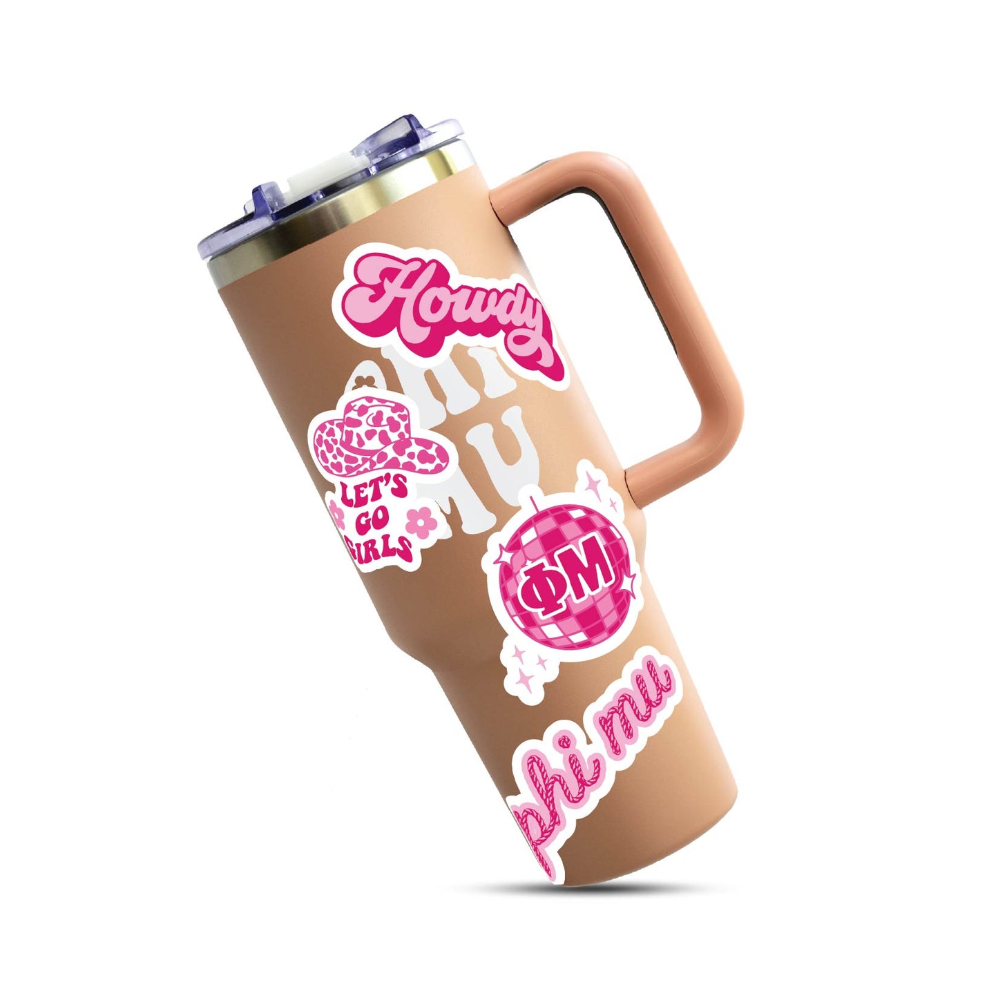 Phi Mu Sticker Sheet - Western Disco Design