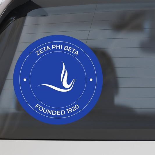 Zeta Phi Beta Sorority Car Decal Sticker- Full Color Circle Logo