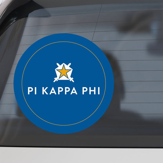 Pi Kappa Phi Fraternity Car Decal Sticker- Full Color Circle Logo
