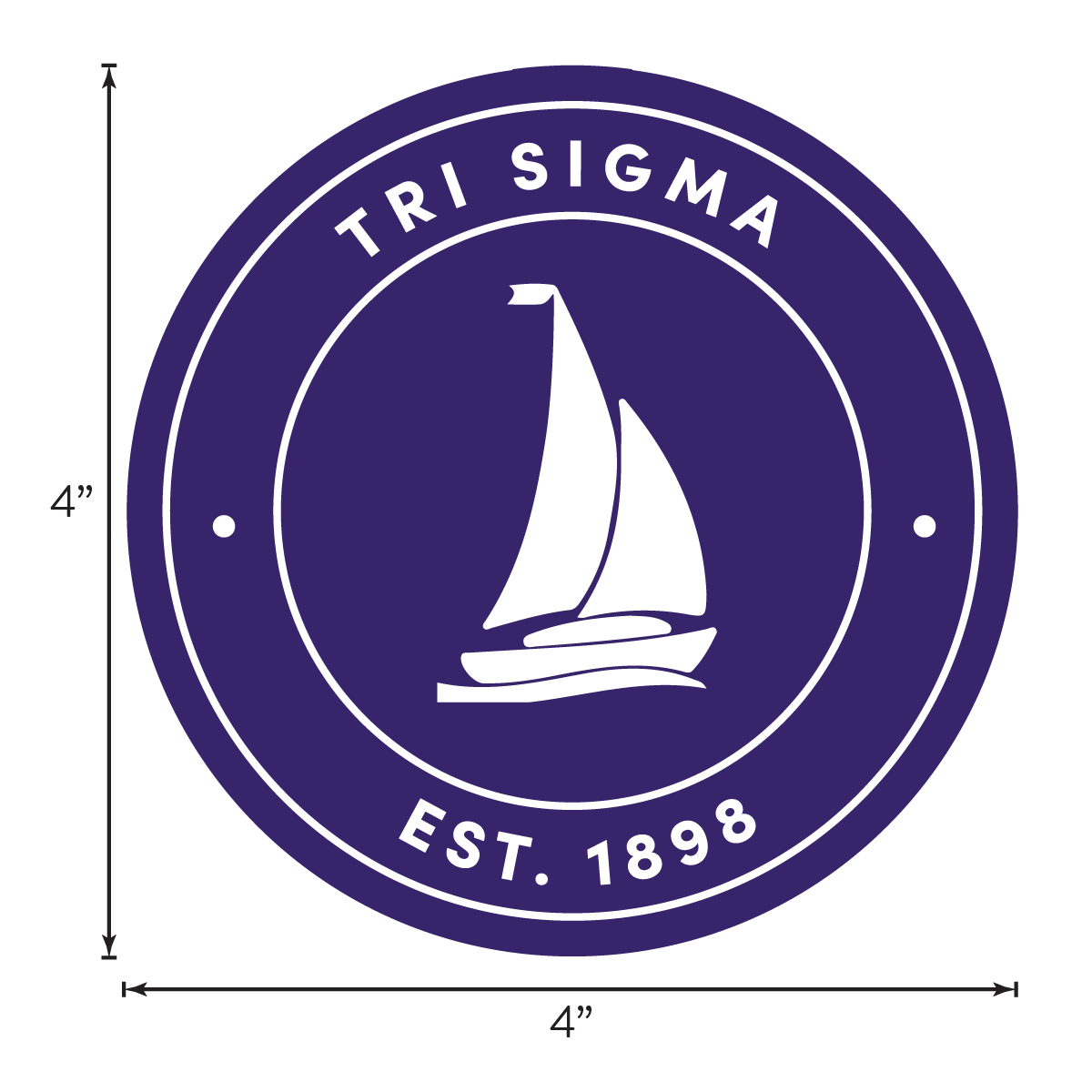 Sigma Sigma Sigma Sorority Car Decal Sticker- Full Color Circle Logo