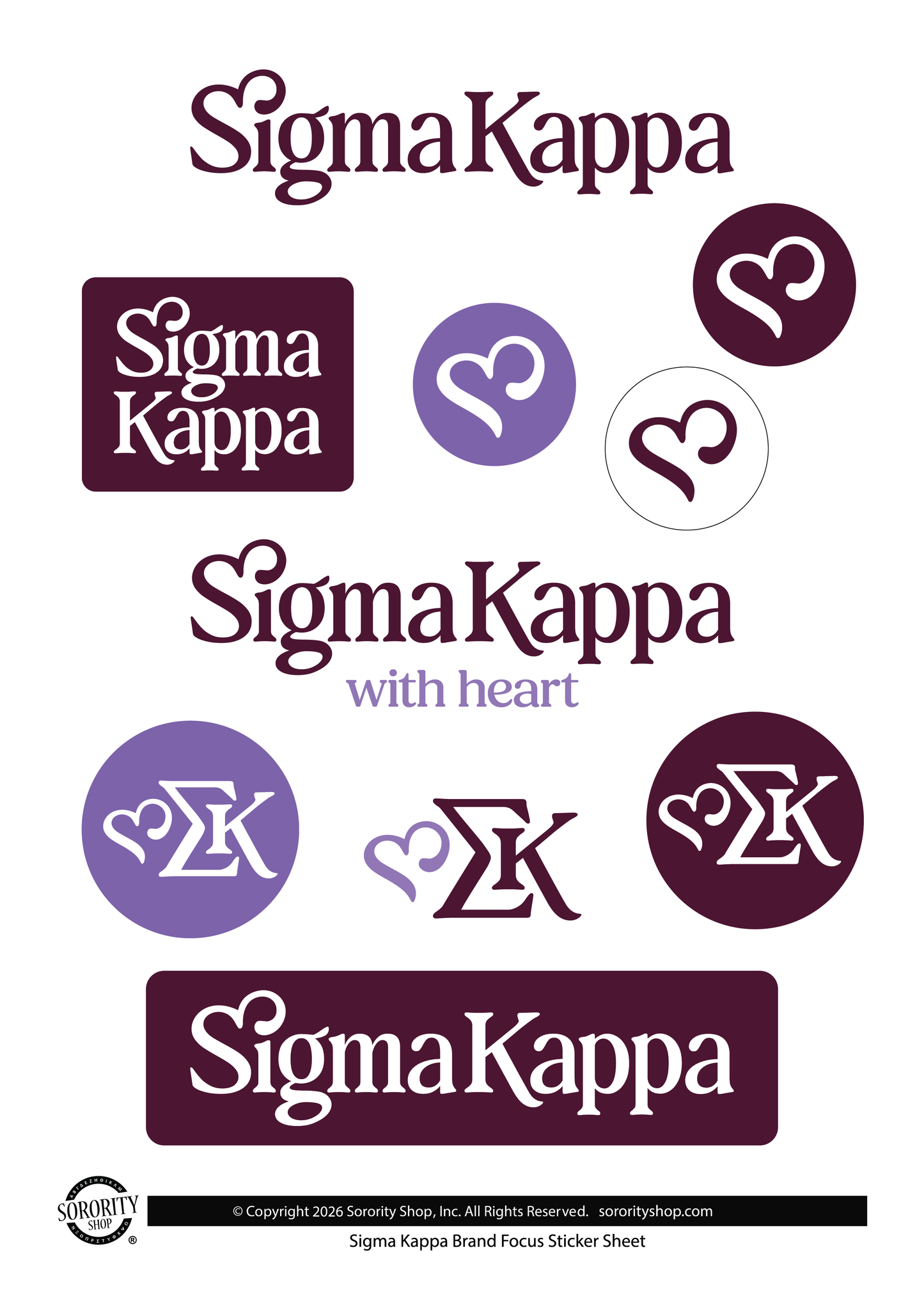 Sigma Kappa 2026 Sorority Brand Focus Sticker Sheet
