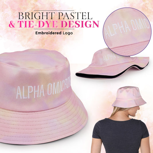 Delta Zeta Bucket Hat - Tie Dye - Embroidered Logo